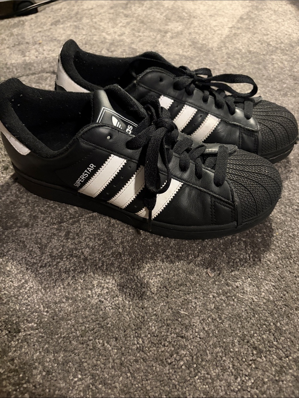 adidas Kids Black and White Superstar Sneakers